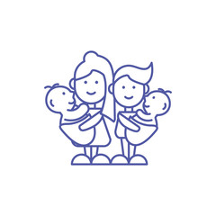 Mother father and babies vector design