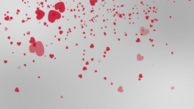 Background animation with Red Hearts for Valentines Day