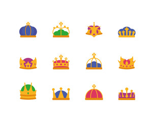 Fototapeta na wymiar Isolated crowns icon set vector design