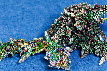 Vanadium crystals, Colorful crystals, the play of light on metal