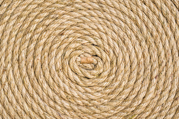 Sisal Rope background, natural fibre rope wound in a spiral.