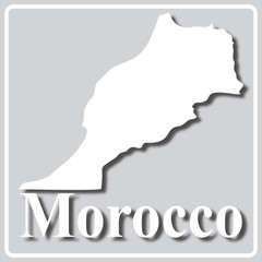 Obraz premium gray icon with white silhouette of a map Morocco