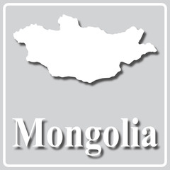 gray icon with white silhouette of a map Mongolia
