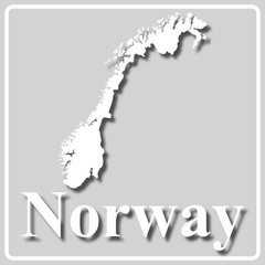gray icon with white silhouette of a map Norway