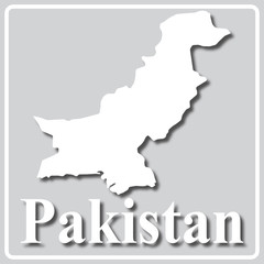 gray icon with white silhouette of a map Pakistan