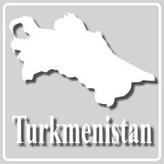 gray icon with white silhouette of a map Turkmenistan