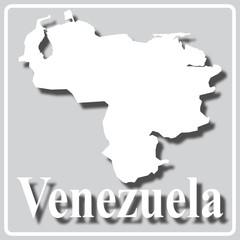 gray icon with white silhouette of a map Venezuela
