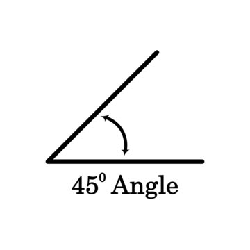 45 degree angle icon, isolated on white, vector illustration.