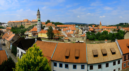 Fototapeta na wymiar panoramic view of Cesky Krumlov (UNESCO heritage), Czech Republic