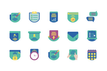 Strategy and management icon set vector design