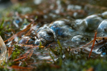 bolle d'aria ravvicinate in acqua