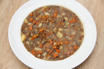 delicious freshly made lentil soup