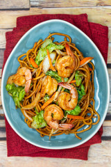 asian food noodles on the table