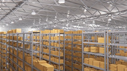 interior of a warehouse with lot of goods