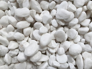 White pebbles stone texture and background