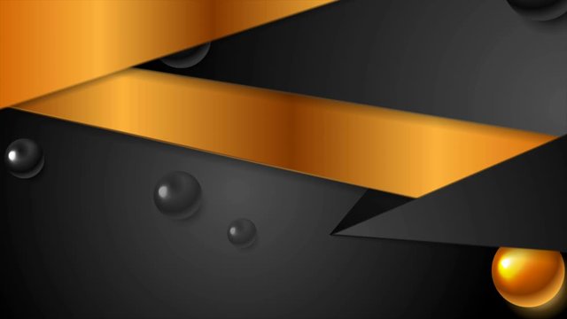 Bronze and black abstract tech corporate motion background with glossy spheres. Seamless looping. Video animation Ultra HD 4K 3840x2160