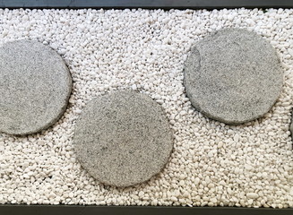 Stone stepping pathway in a Japanese style garden