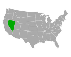 Karte von Nevada in USA