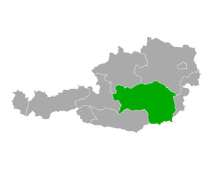 Karte von Steiermark in österreich