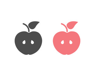Apple fruit icon set design template vector isolated