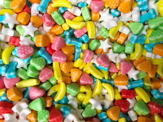 Fototapeta na wymiar Closeup Mixed colorful candies background