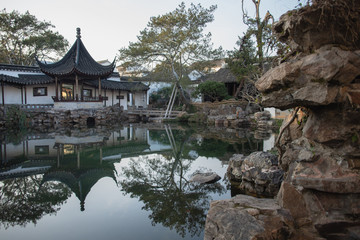 Canglang Pavilion(Surging Wave Pavilion) Garden in  Suzhou,Jiangsu,China is one of the Classical Gardens of Suzhou that are jointly recognized as a UNESCO World Heritage Site.