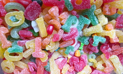 Colorful neon gummy candies for background use
