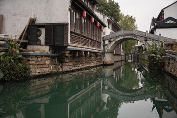 Fototapeta na wymiar Image of Suzhou,Jiangsu,China.Suzhou is a historic city in China,so it has lot of historic building,literature,art.Also famous for waterways.