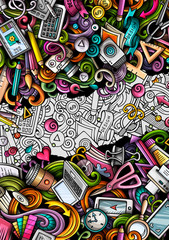 Fototapeta premium Designer hand drawn doodle banner. Cartoon detailed flyer.