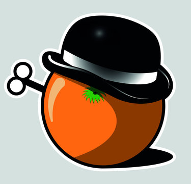 A clockwork orange in color. bowler hat. Vector illustration. Stock Vector  | Adobe Stock
