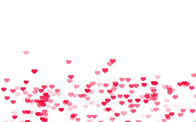 Fototapeta na wymiar Valentine day pink red hearts on white background.