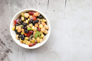 Healthy Four Bean Salad in a Bowl