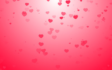 Valentine day pink hearts on pink background.