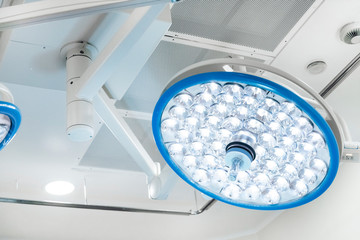 The operating room lamps in the hospital