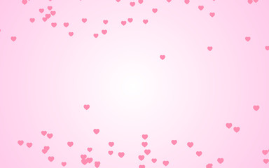 Valentine day pink hearts on pink background.