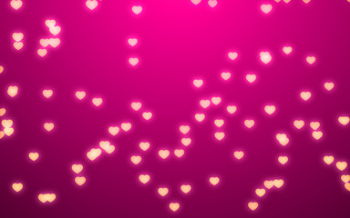 Fototapeta premium Valentine day white hearts light on pink background.