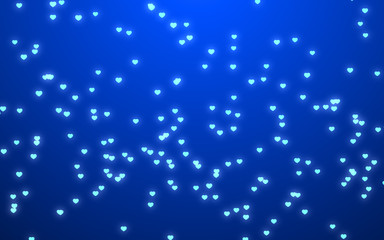 Fototapeta premium Valentine day white hearts on blue background.