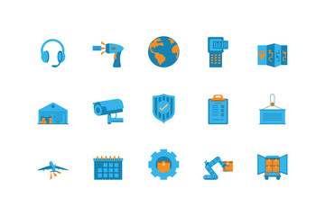 Isolated delivery icon set vector design