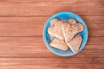 Torun gingerbread in the shape of a heart, traditional Polish biscuits.