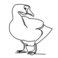 continuous line drawing goose pet