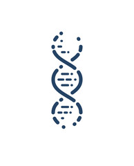 DNA strand vector simple linear icon, science biology and biotechnology line art symbol, genetic research and solutions. - obrazy, fototapety, plakaty