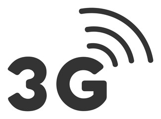 3G vector icon. Flat 3G symbol is isolated on a white background. - obrazy, fototapety, plakaty
