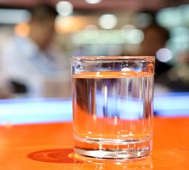 glass of water and pills on the table