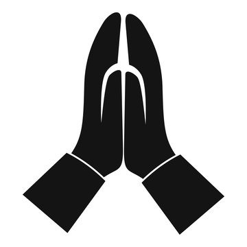 Person hands prayer icon. Simple illustration of person hands prayer vector icon for web design isolated on white background