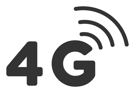 4G vector icon. Flat 4G symbol is isolated on a white background.