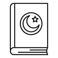 Koran book icon. Outline koran book vector icon for web design isolated on white background