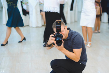 photographer working at restaurant