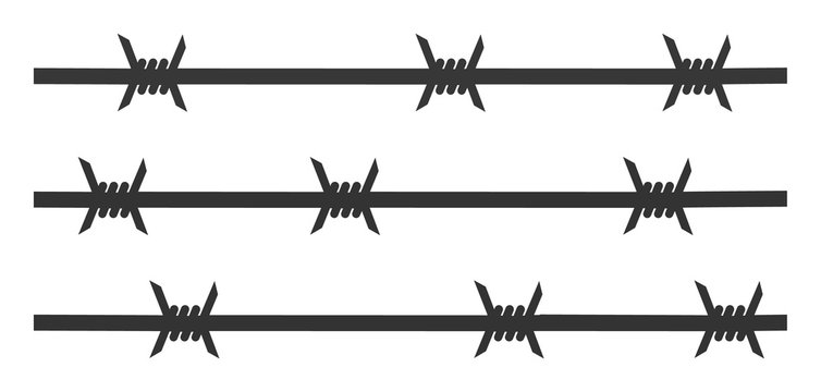 Barbwire fence vector icon. Flat Barbwire fence symbol is isolated on a white background.