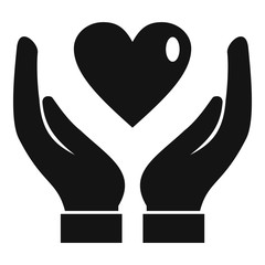 Hands keep heart icon. Simple illustration of hands keep heart vector icon for web design isolated on white background
