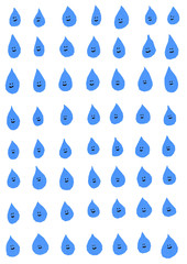 set of blue raindrops